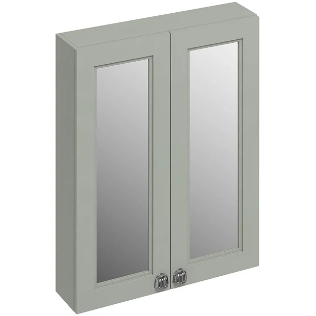 Urlington Bathroom Burlington 60 2-Door Mirror Cabinet - Dark Olive 2 Urlington Bathroom Burlington 60 2-Door Mirror Cabinet - Dark Olive - Image 2