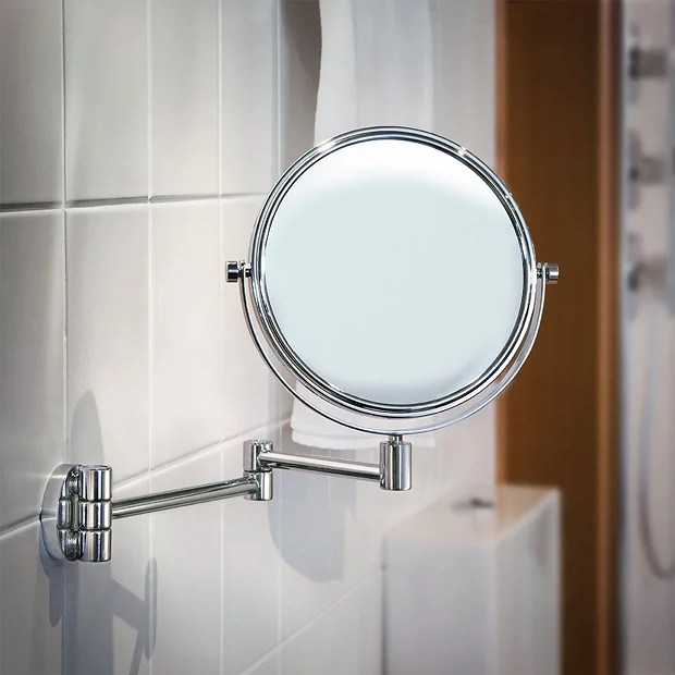 Smedbo Outline - Polished Chrome Shaving/Make Up Mirror On Swing Arm 1 Smedbo Outline - Polished Chrome Shaving/Make Up Mirror On Swing Arm