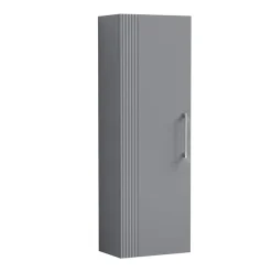 Alternative view of Roxbury Deco Fluted Grey Wall Hung Tall Storage Cabinet With Chrome Handle
