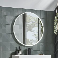 Roper Rhodes Frame 600mm LED Illuminated Round Mirror - Grey