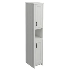 Alternative view of Chatsworth Traditional Grey Tall Cabinet With Matt Black Handles