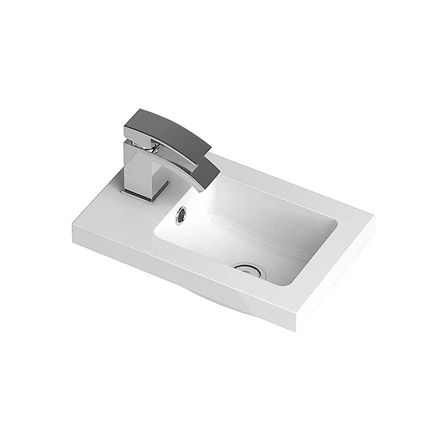 Hudson Reed 400 X 255mm Compact Polymarble Basin 1TH 1 Hudson Reed 400 X 255mm Compact Polymarble Basin 1TH