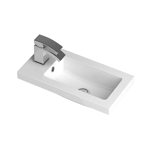 Hudson Reed 500 X 255mm Compact Polymarble Basin 1TH 1 Hudson Reed 500 X 255mm Compact Polymarble Basin 1TH