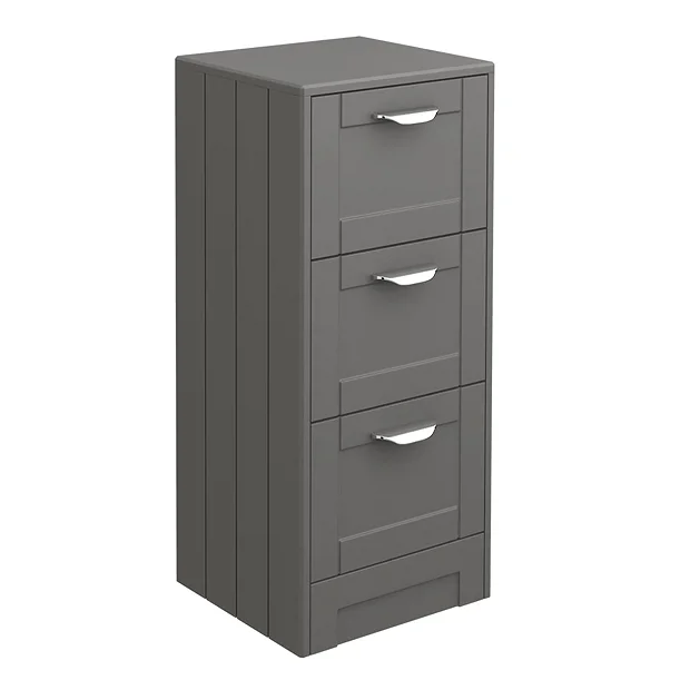 Keswick Grey 350mm Traditional 3 Drawer Storage Unit 2 Keswick Grey 350mm Traditional 3 Drawer Storage Unit - Image 2