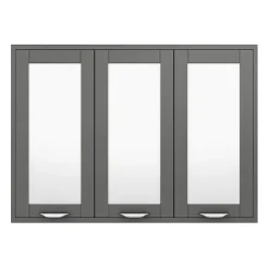 Keswick Grey 900mm Traditional Wall Hung 3 Door Mirror Cabinet -Default Template 3 kesgry3dm d3