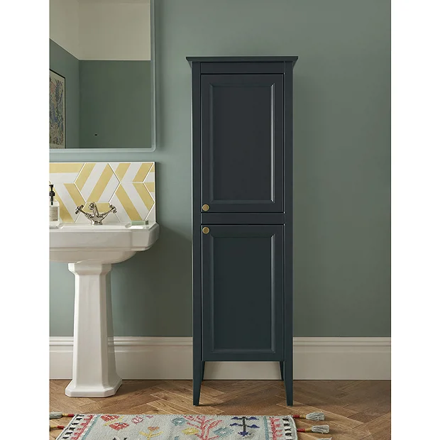 Heritage Bathroom Heritage Caversham Freestanding Tall Boy - Maritime Blue 1 Heritage Bathroom Heritage Caversham Freestanding Tall Boy - Maritime Blue