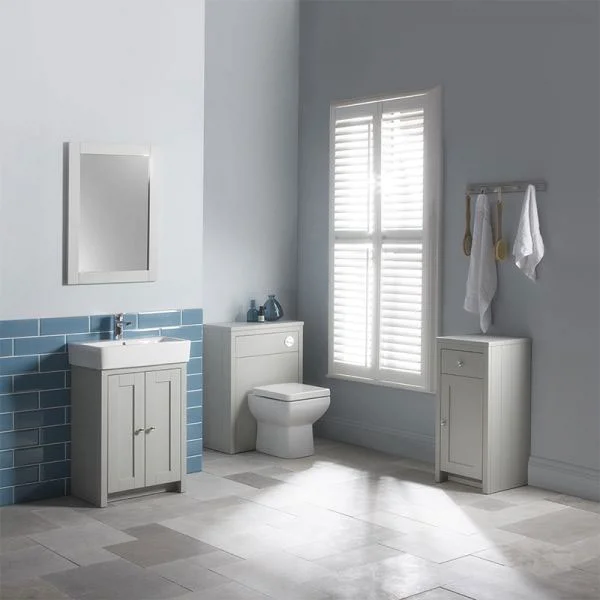 Tavistock Lansdown 570mm Wooden Framed Mirror - Pebble Grey 1 Tavistock Lansdown 570mm Wooden Framed Mirror - Pebble Grey