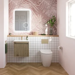 Crosswater Flute 470mm Windsor Oak Wall Hung Unit With Basin