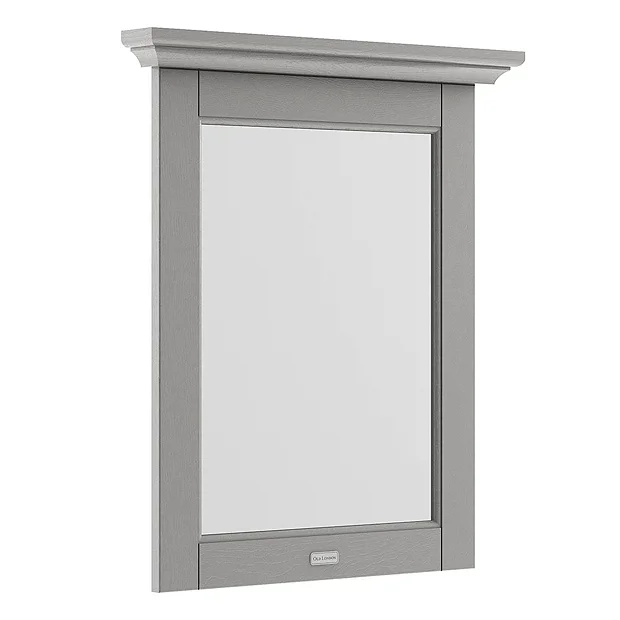 Old London 600mm Flat Mirror - Storm Grey 1 Old London 600mm Flat Mirror - Storm Grey