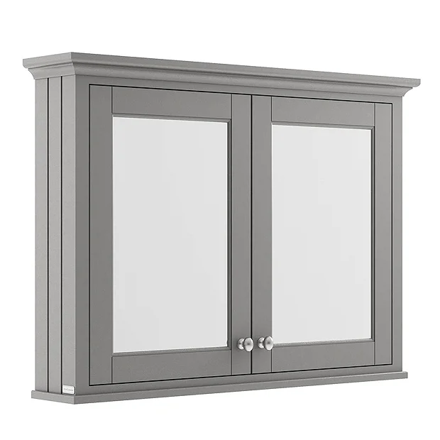 Old London 1050mm Mirror Cabinet - Storm Grey 1 Old London 1050mm Mirror Cabinet - Storm Grey