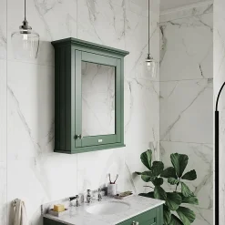Old London 600mm Mirror Cabinet - Hunter Green