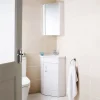 Hudson Reed - Design Gloss White Corner Mirror Cabinet With One Shelf