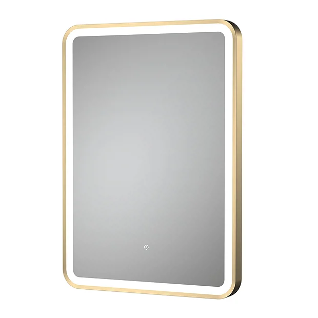 Arezzo 700 X 500mm Brushed Brass LED Touch Sensor Mirror + Anti-Fog 2 Arezzo 700 X 500mm Brushed Brass LED Touch Sensor Mirror + Anti-Fog - Image 2