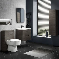 Monza Bathroom Monza Grey Avola 350mm Wide Tall Wall Hung Unit (Depth 250mm)