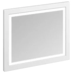 Urlington Bathroom Burlington Framed 90 Mirror With LED Illumination - Matt White