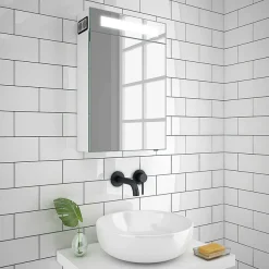 Toreno 400x600mm LED Illuminated Mirror Cabinet Inc. Bluetooth, Infrared Sensor & Shaving Port