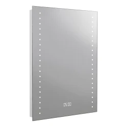 Toreno 600x800mm LED Bathroom Mirror Incl. Digital Clock, Anti-Fog & Shaving Socket