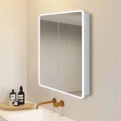 Alternative view of Toreno 700 X 650mm LED Illuminated 2-Door Mirror Cabinet With Motion Sensor, Shaving Socket & Anti-Fog