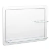 Trafalgar 800 X 600mm Rectangular Bevelled Bathroom Mirror With 2 X Glass Shelves
