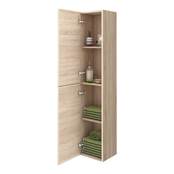 Klyn Bathroom Brooklyn Natural Oak Wall Hung Tall Storage Cabinet With Matt Black Handles 5 Klyn Bathroom Brooklyn Natural Oak Wall Hung Tall Storage Cabinet With Matt Black Handles -Default Template 3 moc662mbd1