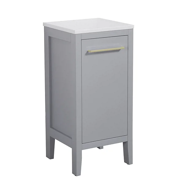 Victorian Plumbing Montrose Dove Grey Laundry Unit With Brushed Brass Handle 2 Victorian Plumbing Montrose Dove Grey Laundry Unit With Brushed Brass Handle - Image 2