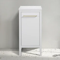 Victorian Plumbing Montrose White Laundry Unit With Brushed Brass Handle