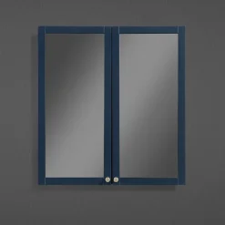 Victorian Plumbing Montrose 600mm Indigo Blue Mirrored Cabinet With Brushed Brass Handles -Default Template 3 mtmrmibb d1