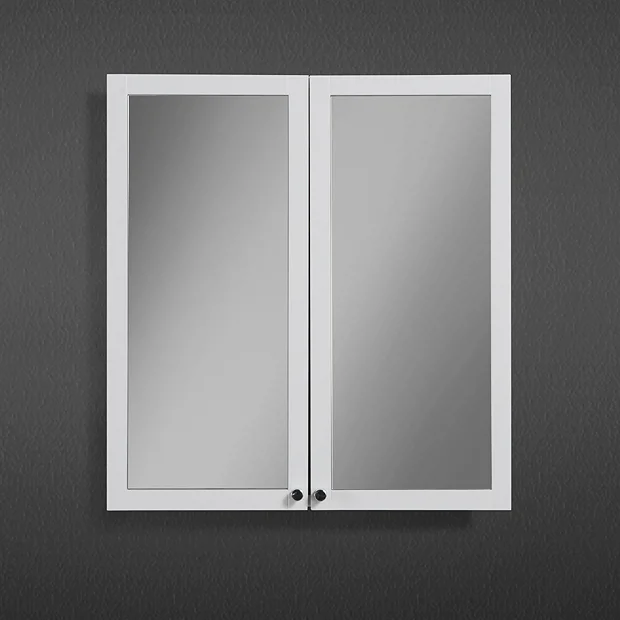 Victorian Plumbing Montrose 600mm White Mirrored Cabinet With Chrome Handles 3 Victorian Plumbing Montrose 600mm White Mirrored Cabinet With Chrome Handles - Image 3