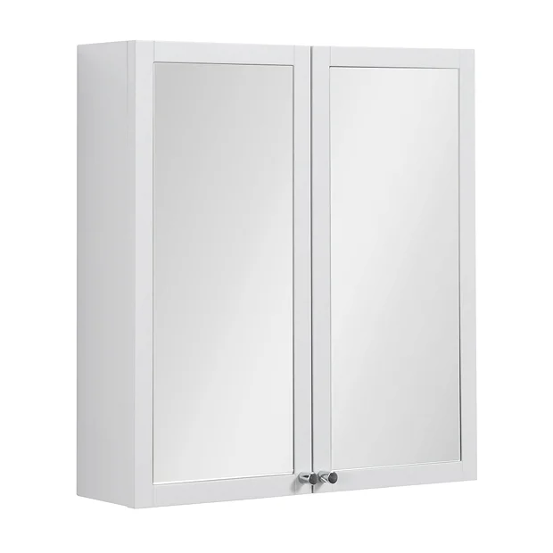 Victorian Plumbing Montrose 600mm White Mirrored Cabinet With Chrome Handles 2 Victorian Plumbing Montrose 600mm White Mirrored Cabinet With Chrome Handles - Image 2