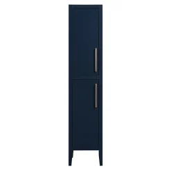 Victorian Plumbing Montrose Indigo Blue Tall Storage Unit With Brushed Brass Handles -Default Template 3 mtumibb d1