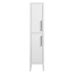 Victorian Plumbing Montrose White Tall Storage Unit With Matt Black Handles