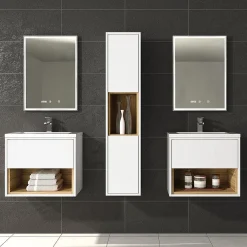 Victorian Plumbing Haywood 1400mm Gloss White / Natural Oak Wall Hung Tall Unit -Default Template 3 nfc961 d1