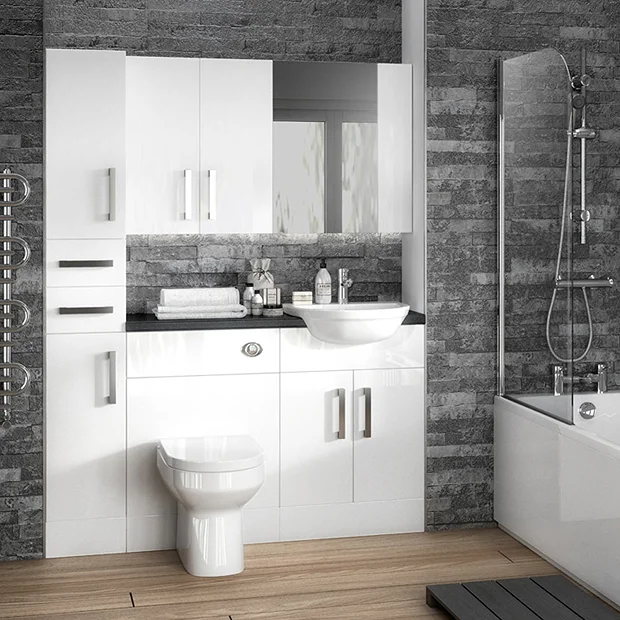 Hudson Reed 500x182mm Gloss White Fitted Wall Unit 1 Hudson Reed 500x182mm Gloss White Fitted Wall Unit