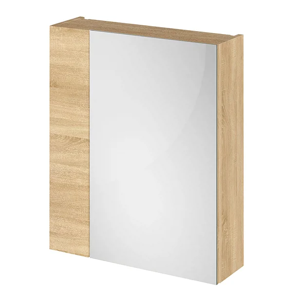 Hudson Reed 600mm Natural Oak 75/25 Mirror Unit 2 Hudson Reed 600mm Natural Oak 75/25 Mirror Unit - Image 2