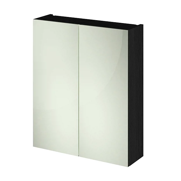 Hudson Reed 600mm Hacienda Black 50/50 Mirror Unit 1 Hudson Reed 600mm Hacienda Black 50/50 Mirror Unit