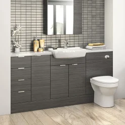 Hudson Reed 600mm Black 75/25 Mirror Unit