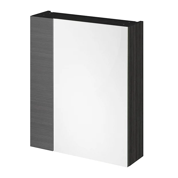 Hudson Reed 600mm Black 75/25 Mirror Unit 2 Hudson Reed 600mm Black 75/25 Mirror Unit - Image 2