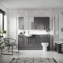 Hudson Reed 500x255mm Gloss Grey Compact Vanity Unit