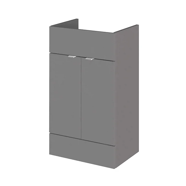 Hudson Reed 500x355mm Gloss Grey Full Depth Vanity Unit 2 Hudson Reed 500x355mm Gloss Grey Full Depth Vanity Unit - Image 2