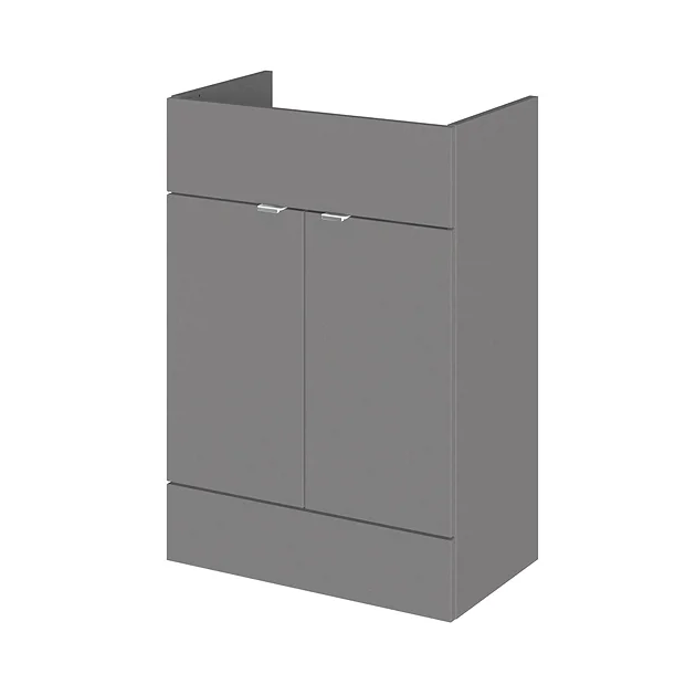 Hudson Reed 600x355mm Gloss Grey Full Depth Vanity Unit 2 Hudson Reed 600x355mm Gloss Grey Full Depth Vanity Unit - Image 2