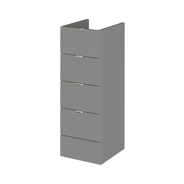 Hudson Reed 300x355mm Gloss Grey Full Depth 4 Drawer Unit 2 Hudson Reed 300x355mm Gloss Grey Full Depth 4 Drawer Unit - Image 2