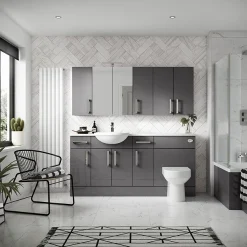 Hudson Reed 300x355mm Gloss Grey Full Depth Base Unit