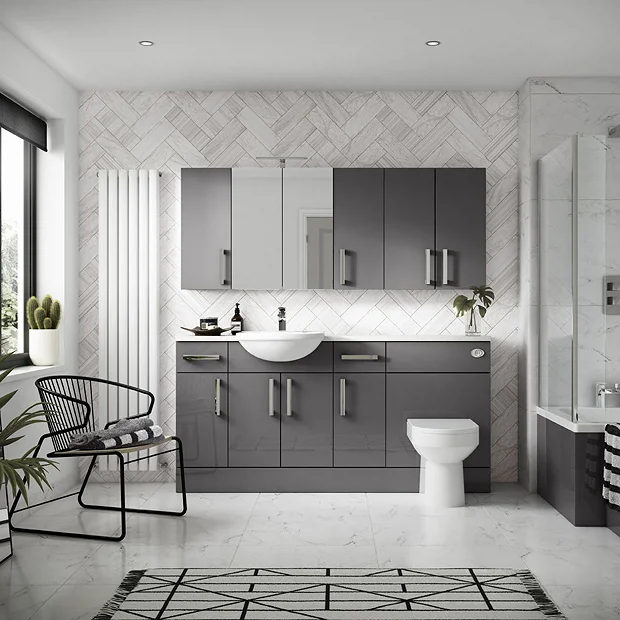 Hudson Reed 300x355mm Gloss Grey Full Depth Base Unit 1 Hudson Reed 300x355mm Gloss Grey Full Depth Base Unit