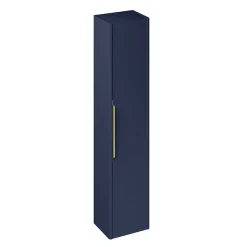 Alternative view of Itton Bathroom Britton Shoreditch Wall-Hung Tall Cabinet With Brass Handle - Matt Blue
