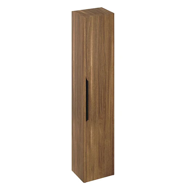 Itton Bathroom Britton Shoreditch Wall-Hung Tall Cabinet With Black Handle - Caramel 2 Itton Bathroom Britton Shoreditch Wall-Hung Tall Cabinet With Black Handle - Caramel - Image 2