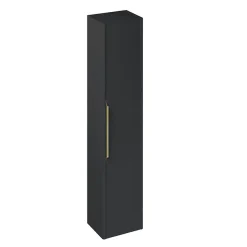 Alternative view of Itton Bathroom Britton Shoreditch Wall-Hung Tall Cabinet With Brass Handle - Matt Grey