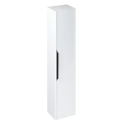 Alternative view of Itton Bathroom Britton Shoreditch Wall-Hung Tall Cabinet With Black Handle - Matt White