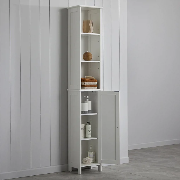 Victorian Plumbing Tongue And Groove Tall Storage Unit - White 3 Victorian Plumbing Tongue And Groove Tall Storage Unit - White - Image 3