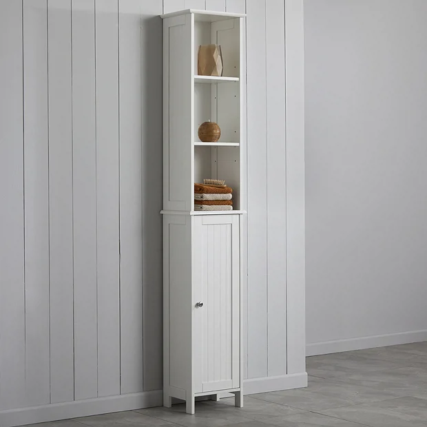 Victorian Plumbing Tongue And Groove Tall Storage Unit - White 2 Victorian Plumbing Tongue And Groove Tall Storage Unit - White - Image 2