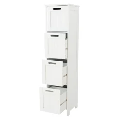 Victorian Plumbing Tongue And Groove 4 Drawer Bathroom Storage Unit - White